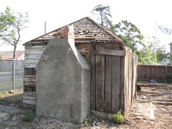 Slab timber hut, since demolished and rebuilt in Heritage Park Castle Hill